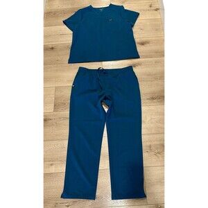 Women’s Jaanuu Scrub Set Caribbean Blue XL Xenos Pants & Rhena Top EUC!